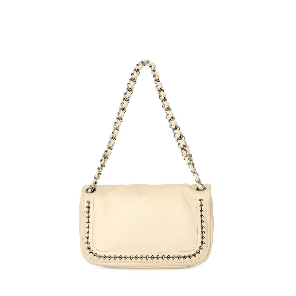 Chanel: a Cream Leather Luxe Ligne Accordion Flap Bag 2005-06 (includes serial sticker and box) - 2