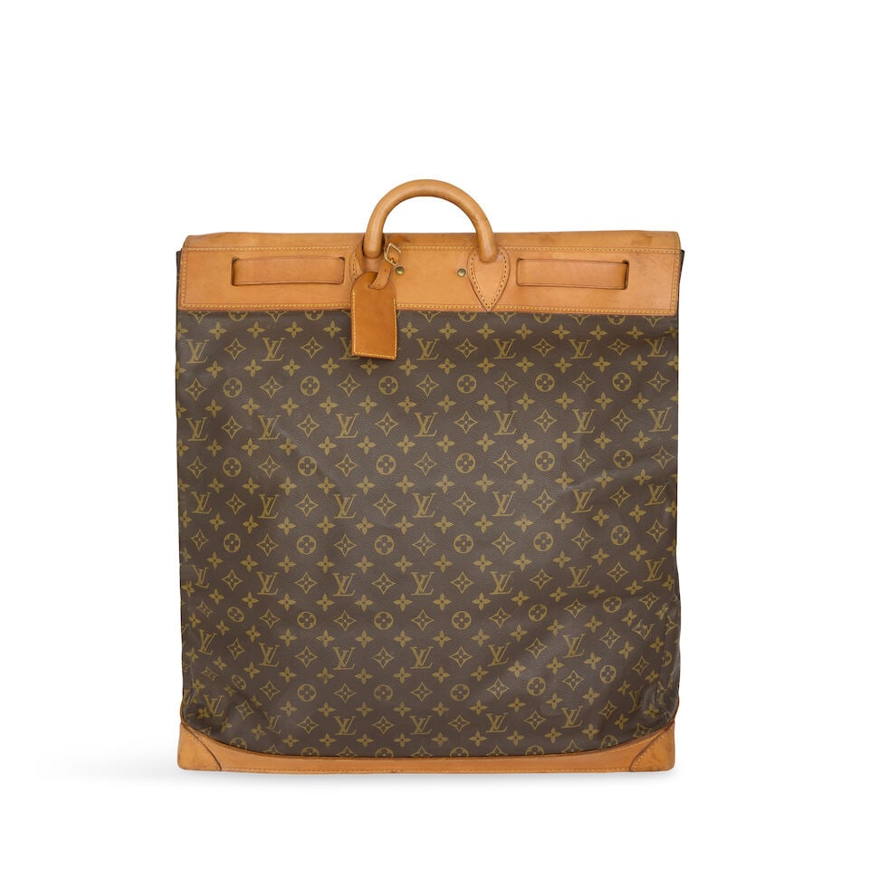 Louis Vuitton: a Monogram Steamer Bag 55 1982 (includes luggage tag) - 2