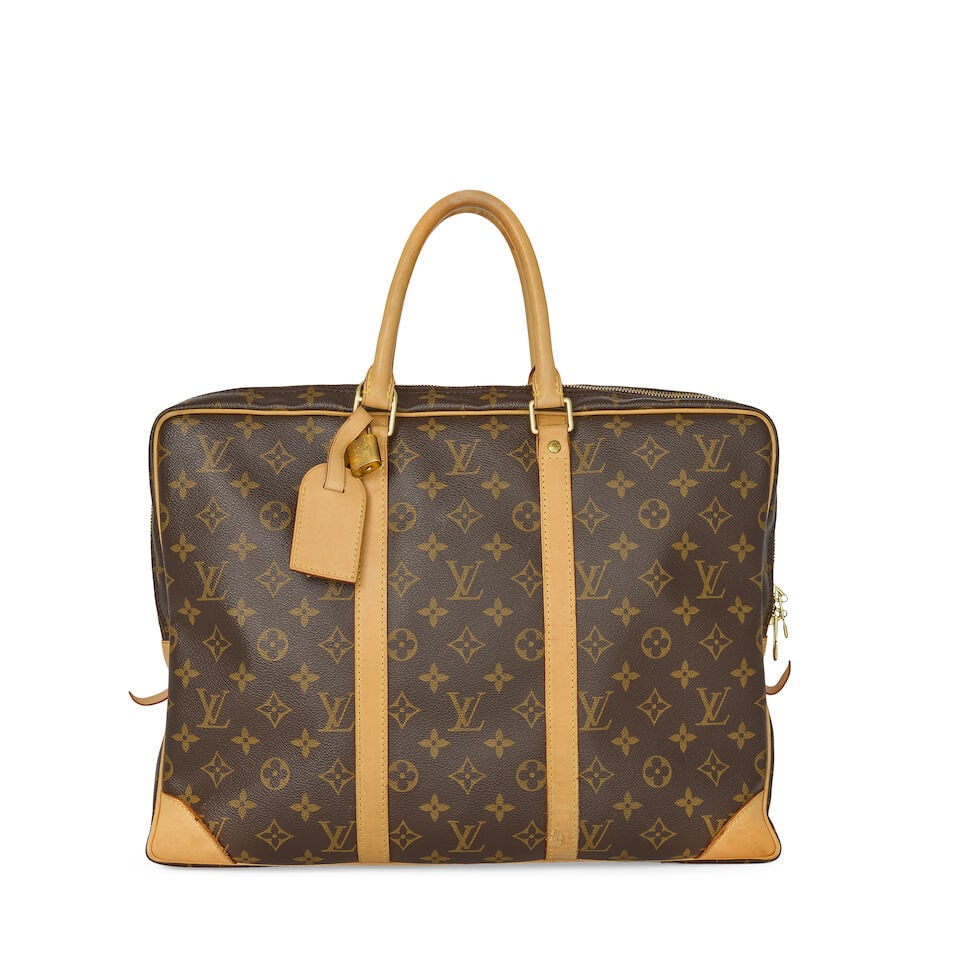 Louis Vuitton: a Monogram Porte Voyage Briefcase Bag 2007 (includes luggage tag, dust bag, padlo... (1 of 3)