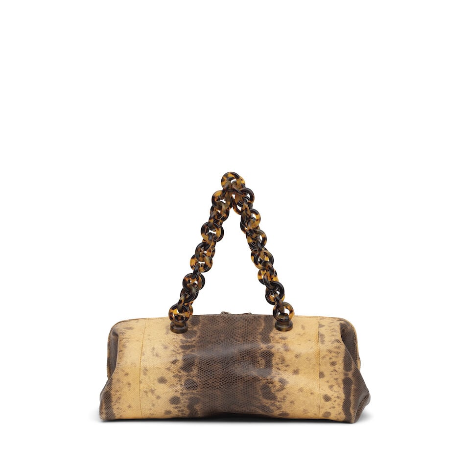 Bottega Veneta: a Natural Snakeskin Shoulder Bag Spring 2006 (includes matching mirror and dust ... - 2