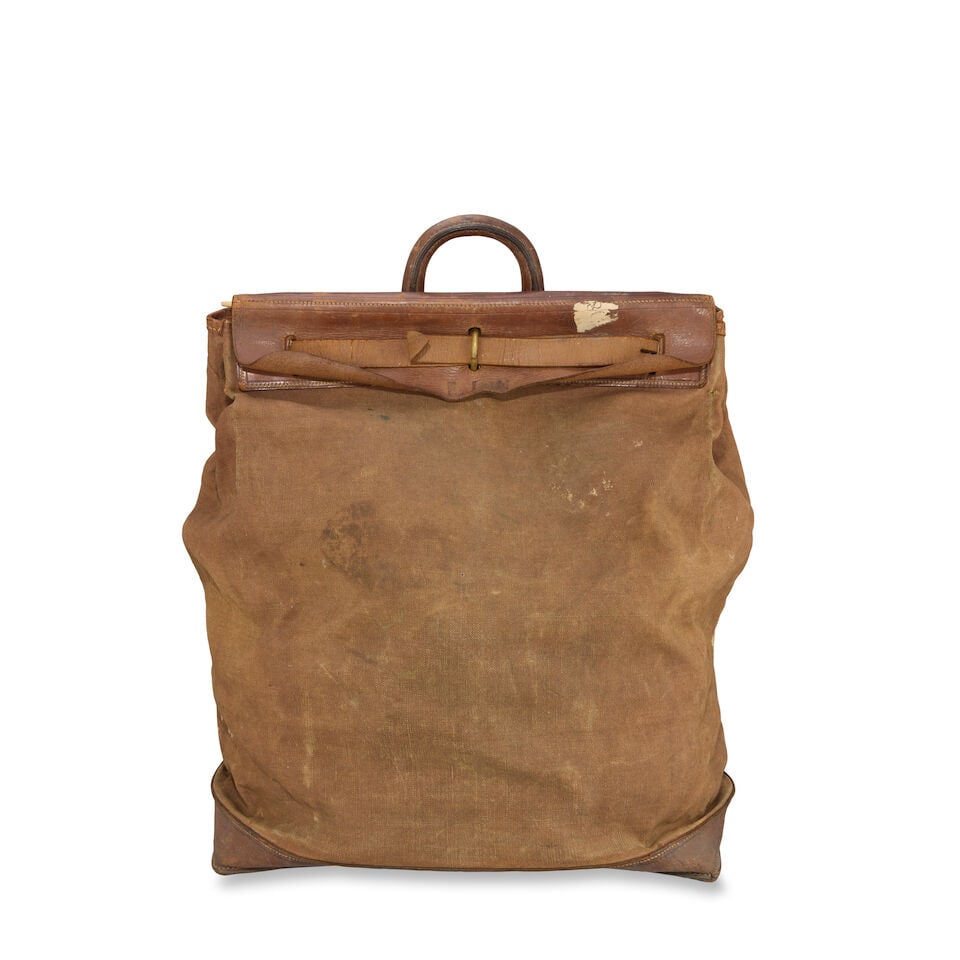 Louis Vuitton: an Early Jute Canvas Steamer Bag Late 19th/early 20th century (1 of 2)