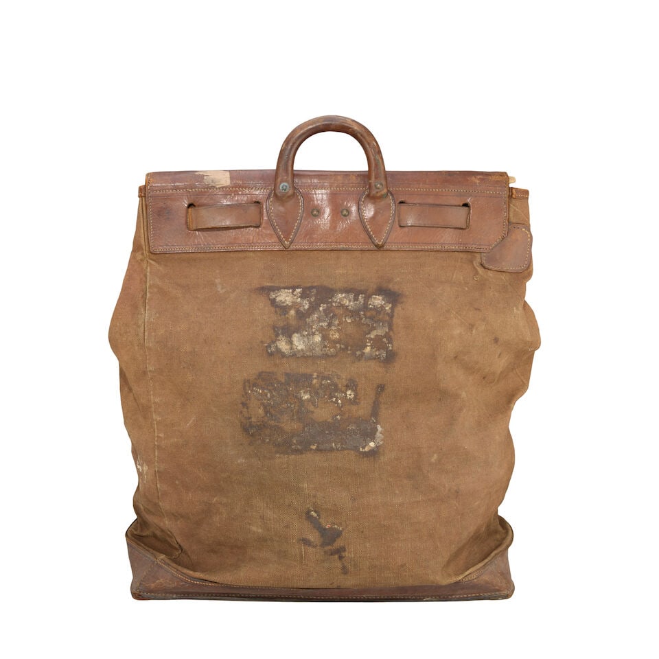 Louis Vuitton: an Early Jute Canvas Steamer Bag Late 19th/early 20th century - 2