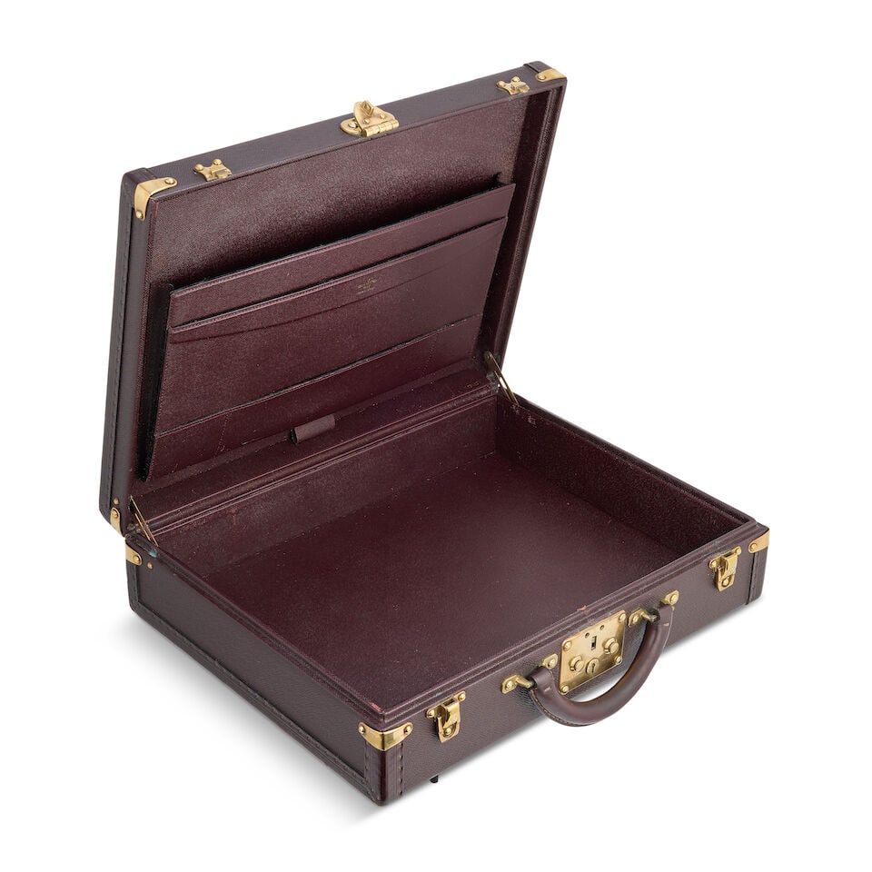 Louis Vuitton: a Purple Taiga President Briefcase (includes luggage tag) - 2