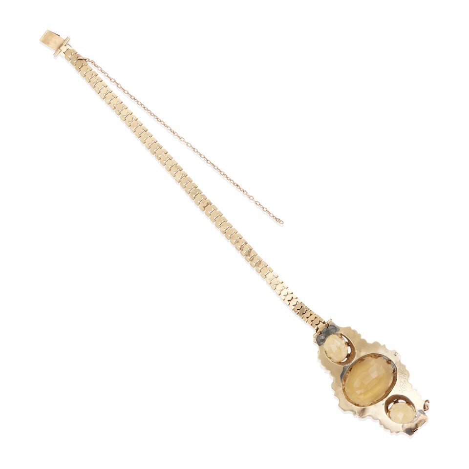 ANTIQUE GOLD AND CITRINE BRACELET - 2