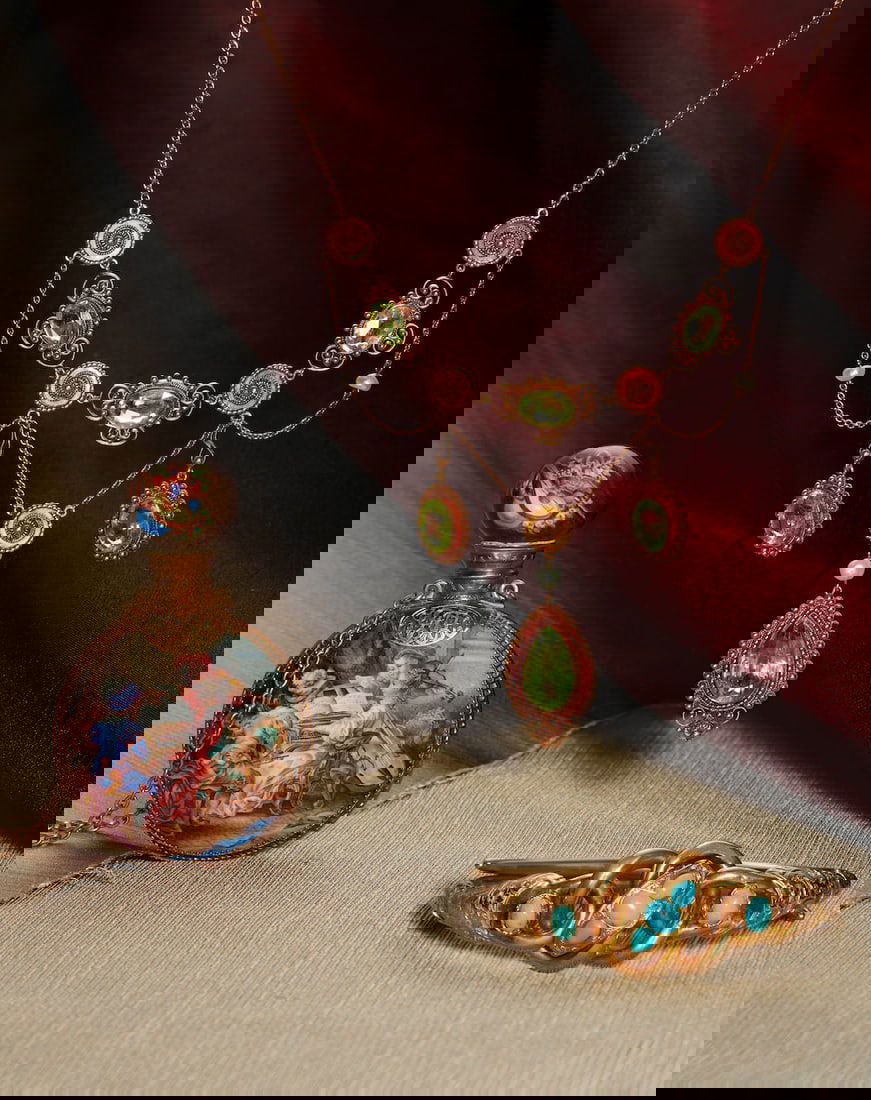 VICTORIAN GOLD AND TURQUOISE BRACELET - 2