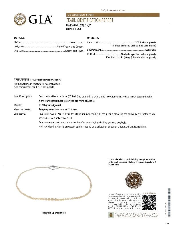 ANTIQUE GOLD, DIAMOND, NATURAL AND CULTURED PEARL NECKLACE - 2