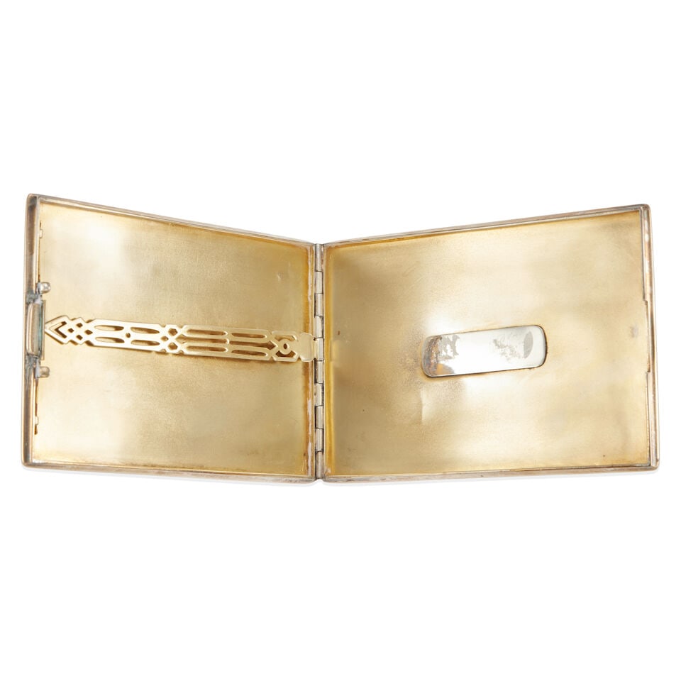 VINTAGE CARTIER GOLD TOPPED SILVER CIGARETTE CASE - 2