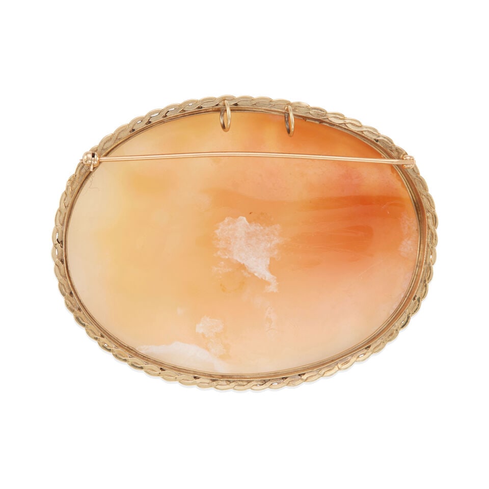 VINTAGE GOLD AND SHELL CAMEO BROOCH/PENDANT - 2