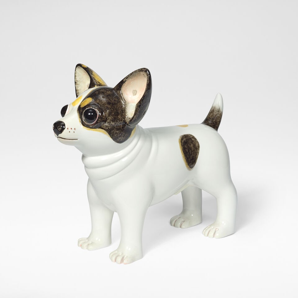 Jean-Marie Fiori 'Toutou' or 'Doggie', sculpture, 2010: Jean-Marie Fiori 'Toutou' or 'Doggie', sculpture, 2010 Lacquered bronze. 28 cm high, 17 cm wide, 35 cm deep Stamped to the base JEAN MARIE FIORI and numbered 4/8. Footnotes: Provenance Galerie Pierre 