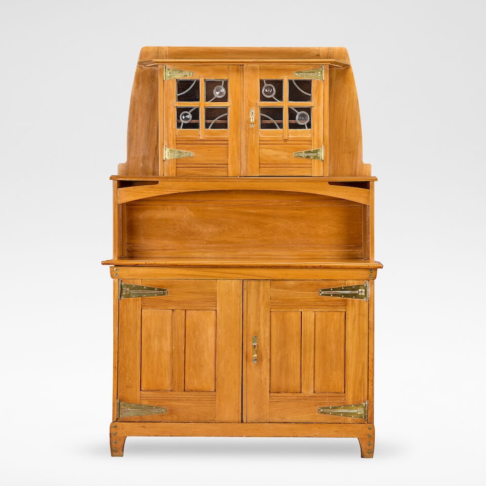 Gustave Serrurier-Bovy 'Worker' buffet, circa 1904: Gustave Serrurier-Bovy 'Worker' buffet, circa 1904 Padouk, brass, glass, lead piping. 202 cm high, 136 cm wide, 53 cm deep Footnotes: Provenance Christie's, Monaco, 'Arts Décoratifs Du