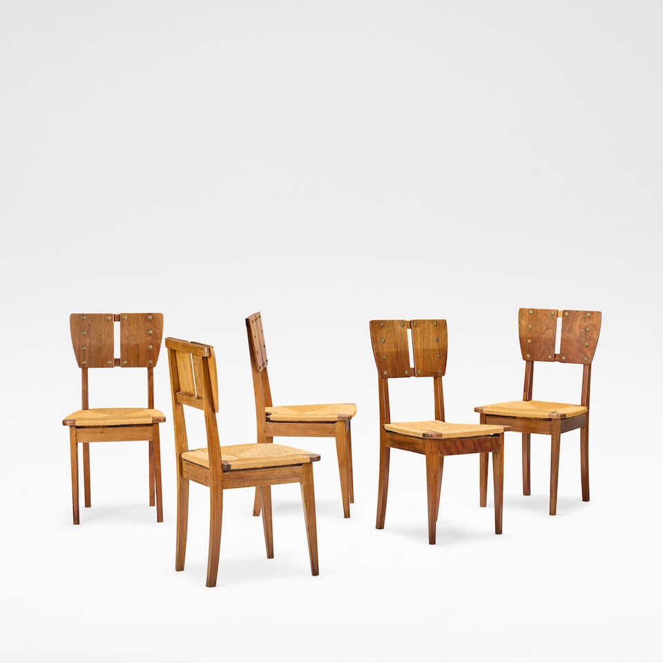 Gustave Serrurier-Bovy Dining table and five chairs, circa 1904 - 2