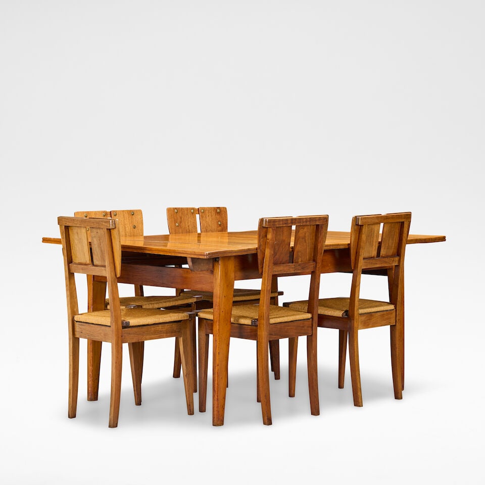 Gustave Serrurier-Bovy Dining table and five chairs, circa 1904 - 3
