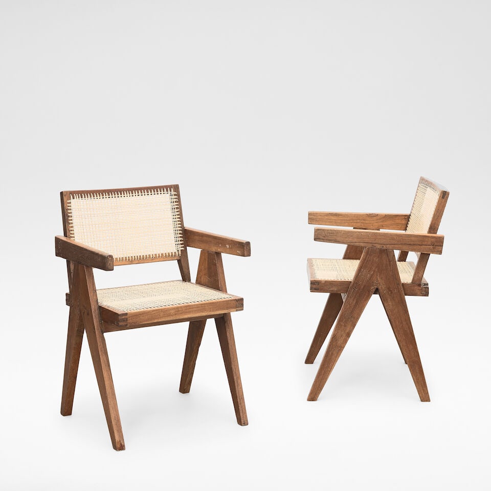 Pierre Jeanneret Pair of 'office cane' armchairs, model no. PJ-SI-28-B, 1955-1956 - 2