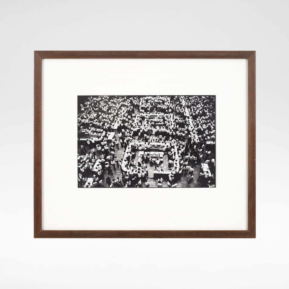Bruno Barbey 'Tokyo Stock', circa 1985: Bruno Barbey 'Tokyo Stock', circa 1985 Gelatin silver print, later printed, framed. sheet: 15 7/8 in x 11 7/8 in (40.3 cm x 30.2 cm) frame: 20 1/2 in x 24 1/8 in (52 cm x 61.5 cm) Reverse inscribed