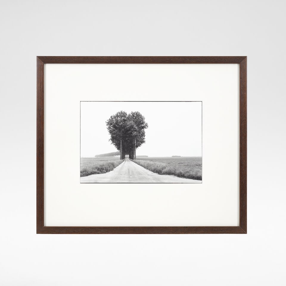 Henri Cartier-Bresson 'La Plaine de la Brie', 1968: Henri Cartier-Bresson 'La Plaine de la Brie', 1968 Gelatin silver print, printed later, framed. sheet: 15 7/8 in x 11 7/8 in (40.3 cm x 30.2 cm) frame: 20 1/2 in x 24 1/8 in (52 cm x 61.5 cm) Impresse