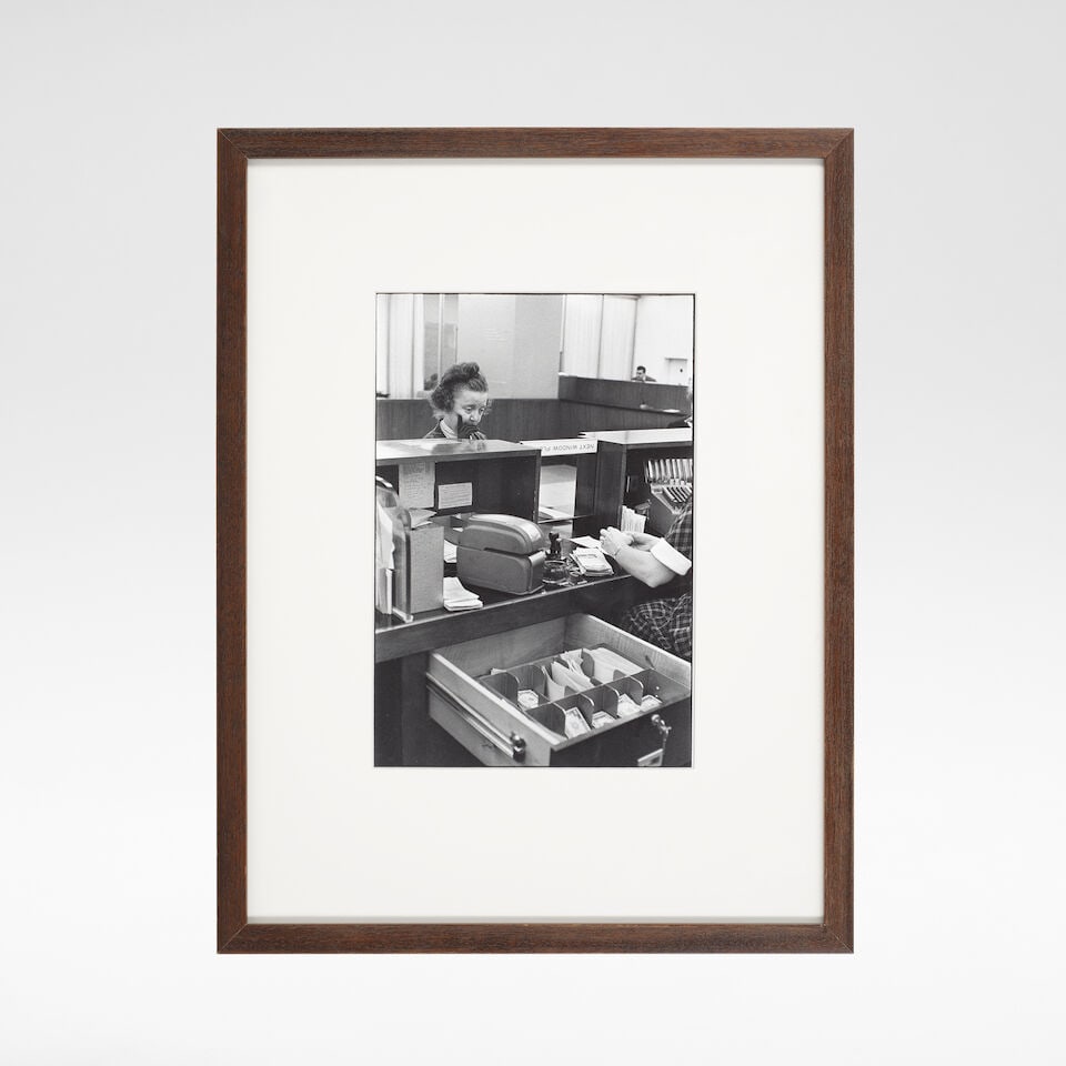 Henri Cartier-Bresson 'Bank, New York City': Henri Cartier-Bresson 'Bank, New York City' Gelatin silver print, printed later. sheet: 15 7/8 in x 11 7/8 in (40.3 cm x 30.2 cm) frame: 20 1/2 in x 24 1/8 in (52 cm x 61.5 cm) Impressed with blind