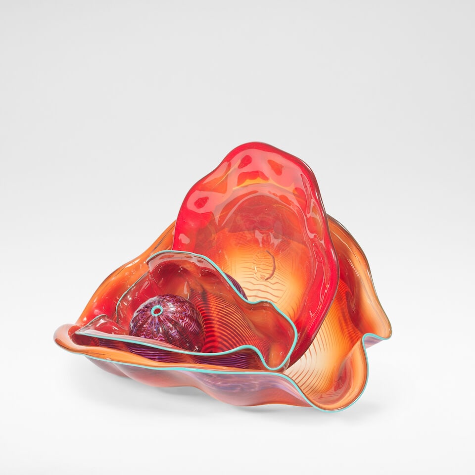 Dale Chihuly Four-piece red 'Macchia' set, 1987 - 3