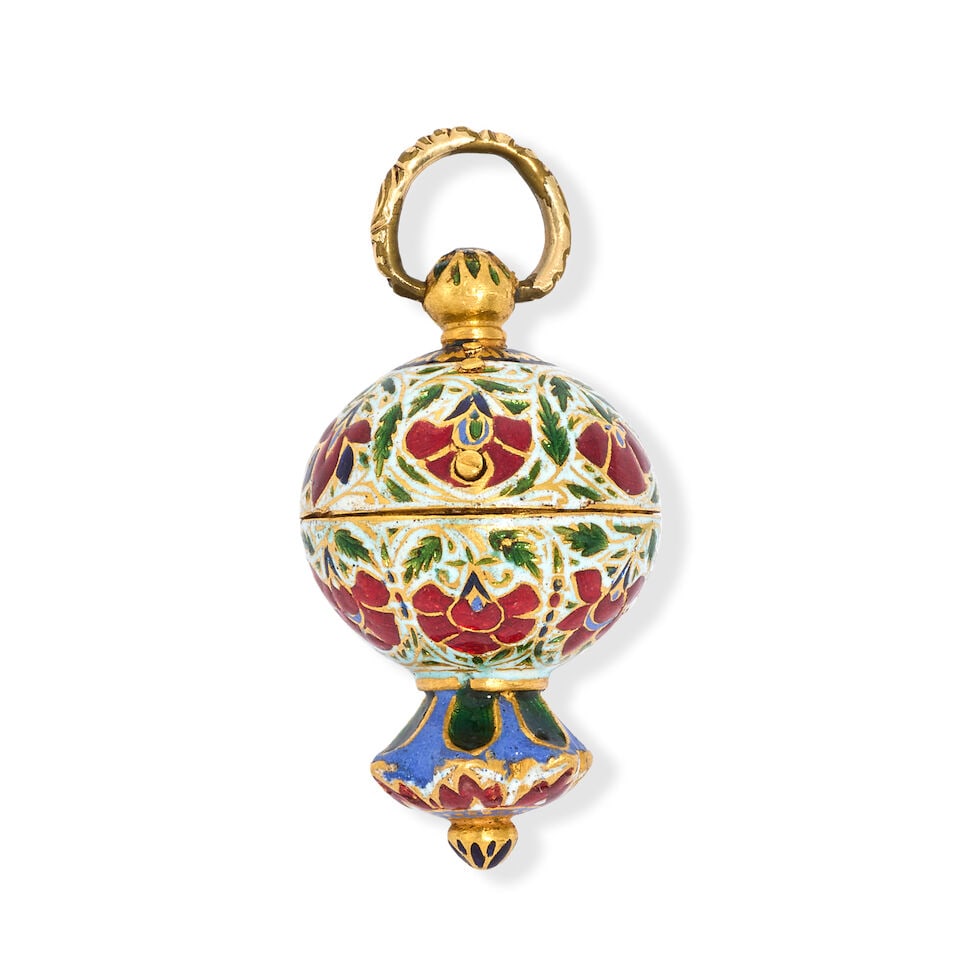 An Indian gold and enamel vinaigrette unmarked, Lucknow, 19th century (1 of 2)
