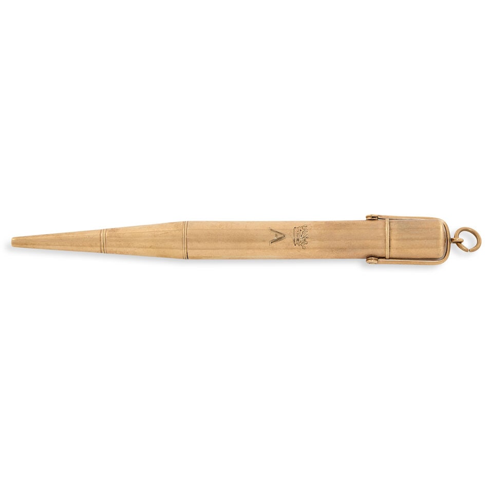 A 9 carat gold cased Baker's pointer patent propelling pencil marked 9CT, Patent and Registered ... (1 of 1)