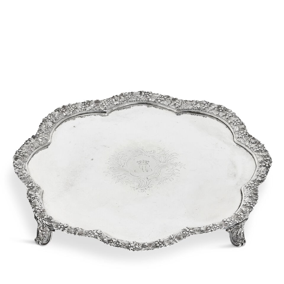 A George II silver salver Lewis Herne & Francis Butty, London 1758 (1 of 4)