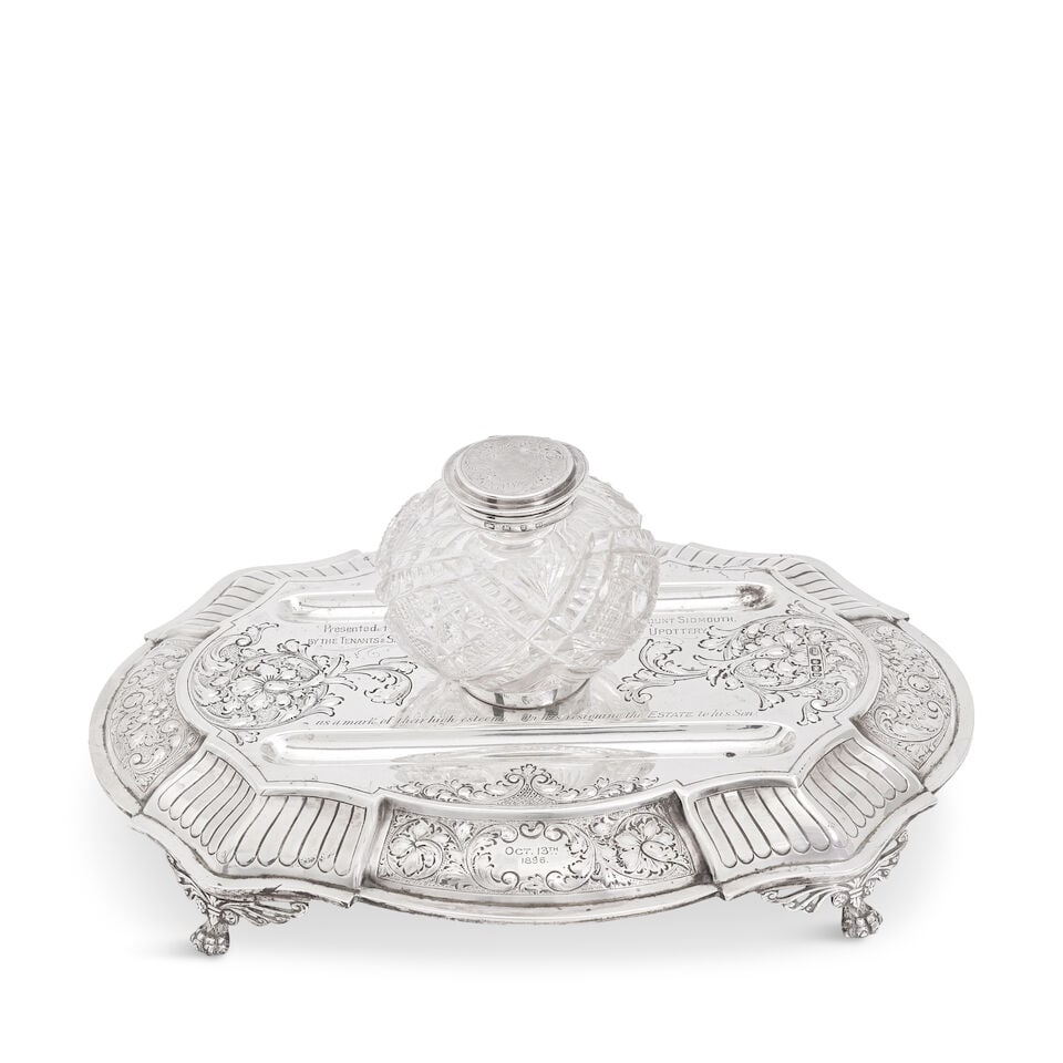 A Victorian silver inkstand J Round, Sheffield 1894 (1 of 1)