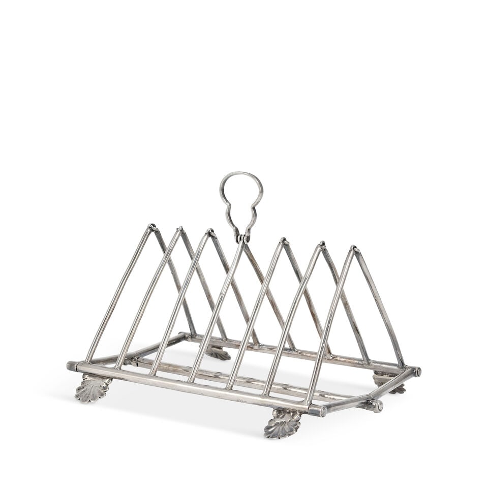 A George III silver 'campaign' toast rack Robert Gainsford, Sheffield 1812 (1 of 3)