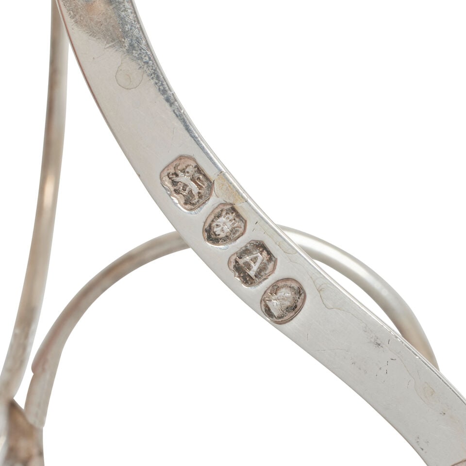 A pair of George III silver toast racks Henry Green, London 1796 (2) - 2