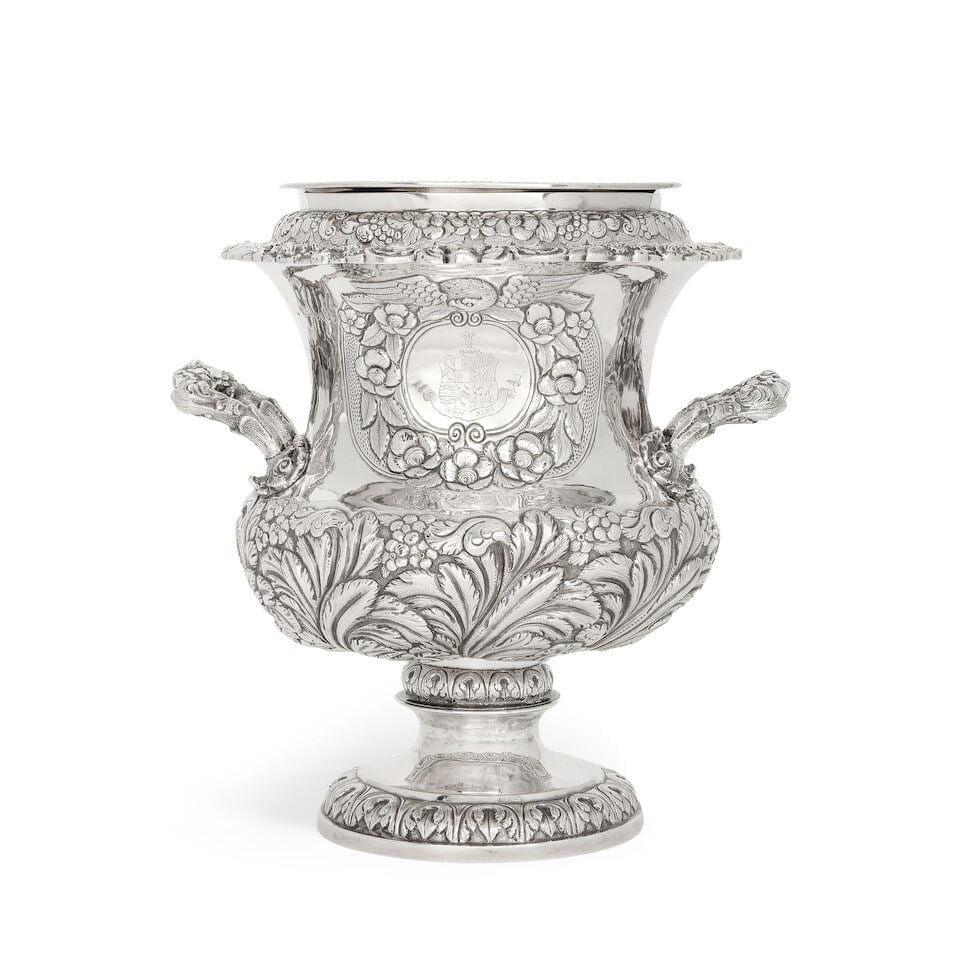 A George III Irish silver wine cooler mark of Edward Power, also struck with the mark of Edward ... (1 of 5)