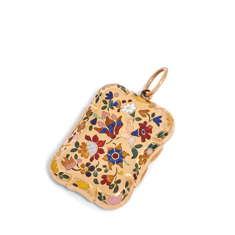 A 19th century Swiss gold and enamel vinaigrette unmarked, with French 1819 - 1838 import mark - 3
