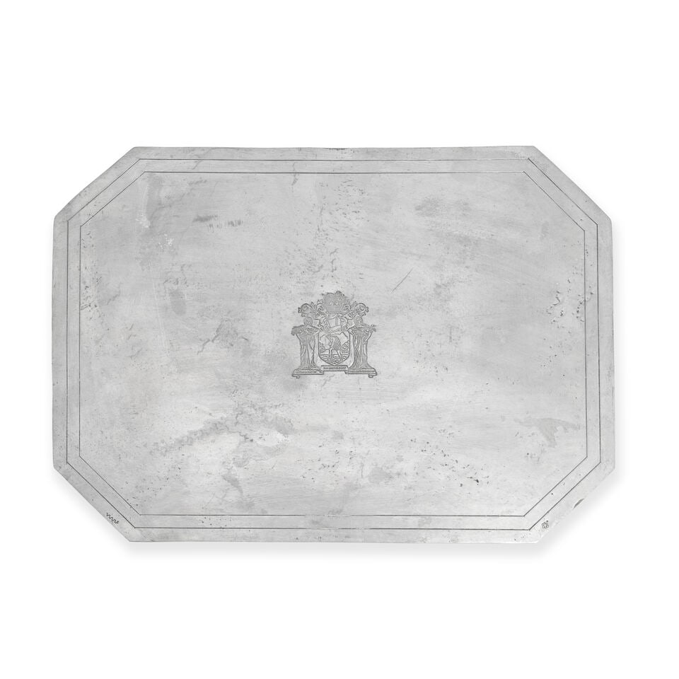 A set of sixteen pewter table place mats unmarked (16) (1 of 1)