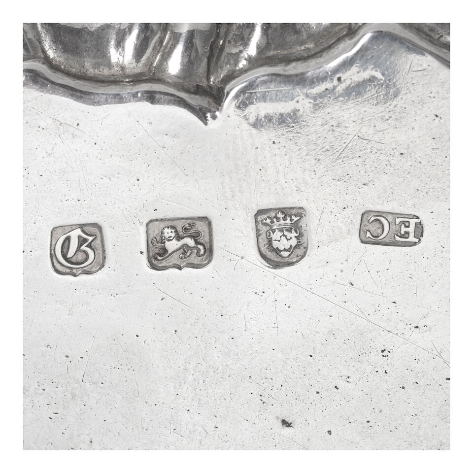 Three George II / III silver shaped-circular salvers first William Peaston, London, 1747; secon... - 4
