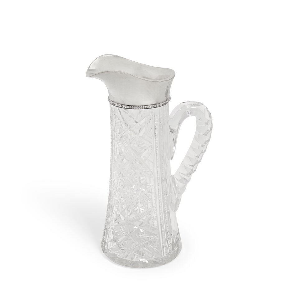 A silver-mounted glass pitcher / cordial jug William Lund & Son, London 1911 (1 of 1)