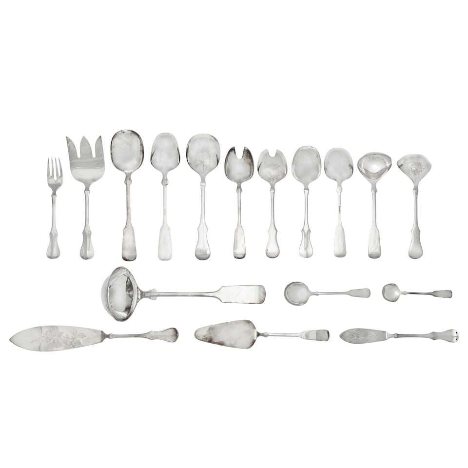 A modern German silver flatware service Robbe & Berking, also stamped 800, with crown and cresce... (1 of 1)