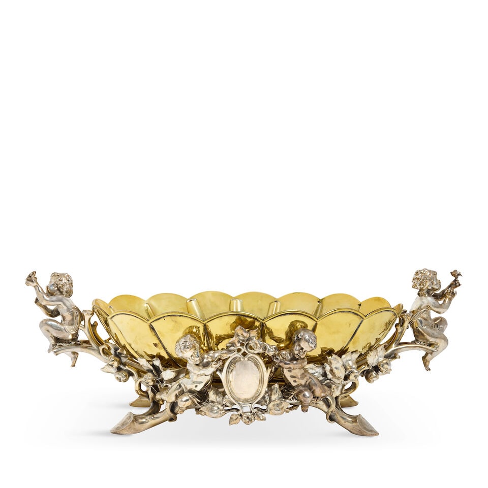 A large and impressive 19th century French electroplated centrepiece jardinière Christofle,... (1 of 4)