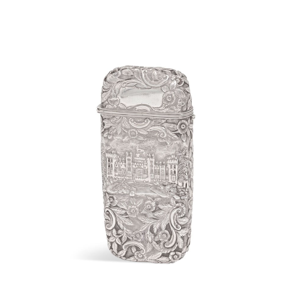 A Victorian silver 'Windsor Castle' cheroot case Nathanial Mills, Birmingham 1838 - 2
