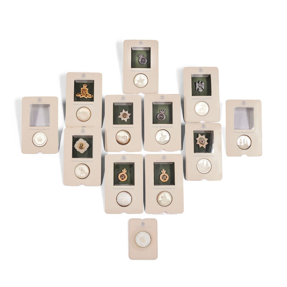 A collection of twelve 'Queen's Guard Collection' silver medallions Birmingham Mint, Birmingham... (1 of 1)