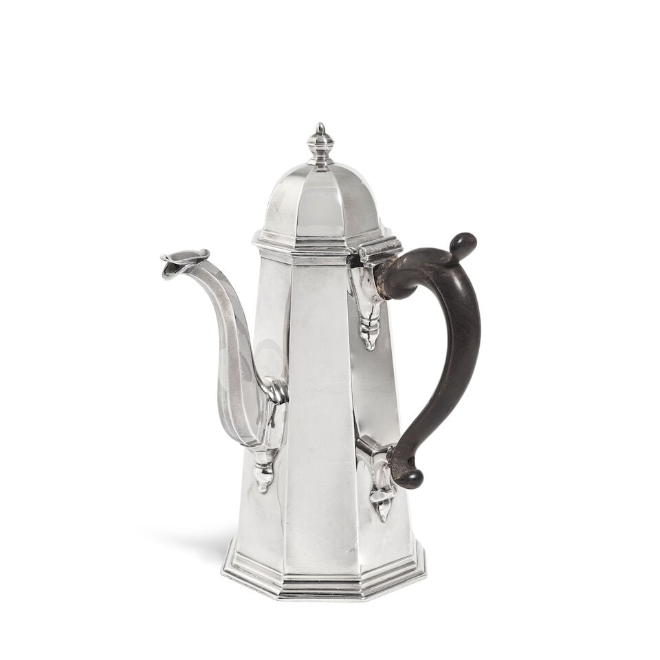 A Queen Anne Britannia silver side handled coffee pot Anthony Nelme, London 1702 (1 of 1)