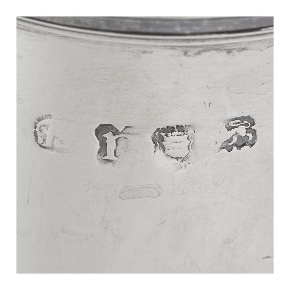A George II silver coffee pot maker mark rubbed London 1748 - 2
