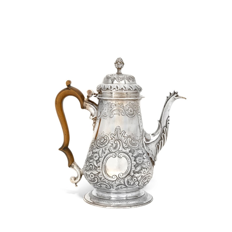 A George III silver coffee pot Thomas Whipham & Charles Wright, London 1764 - 3