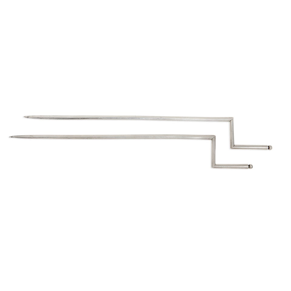 A pair of unusual Britannia standard silver skewers Edward Aldridge I, London 1752 (1 of 2)