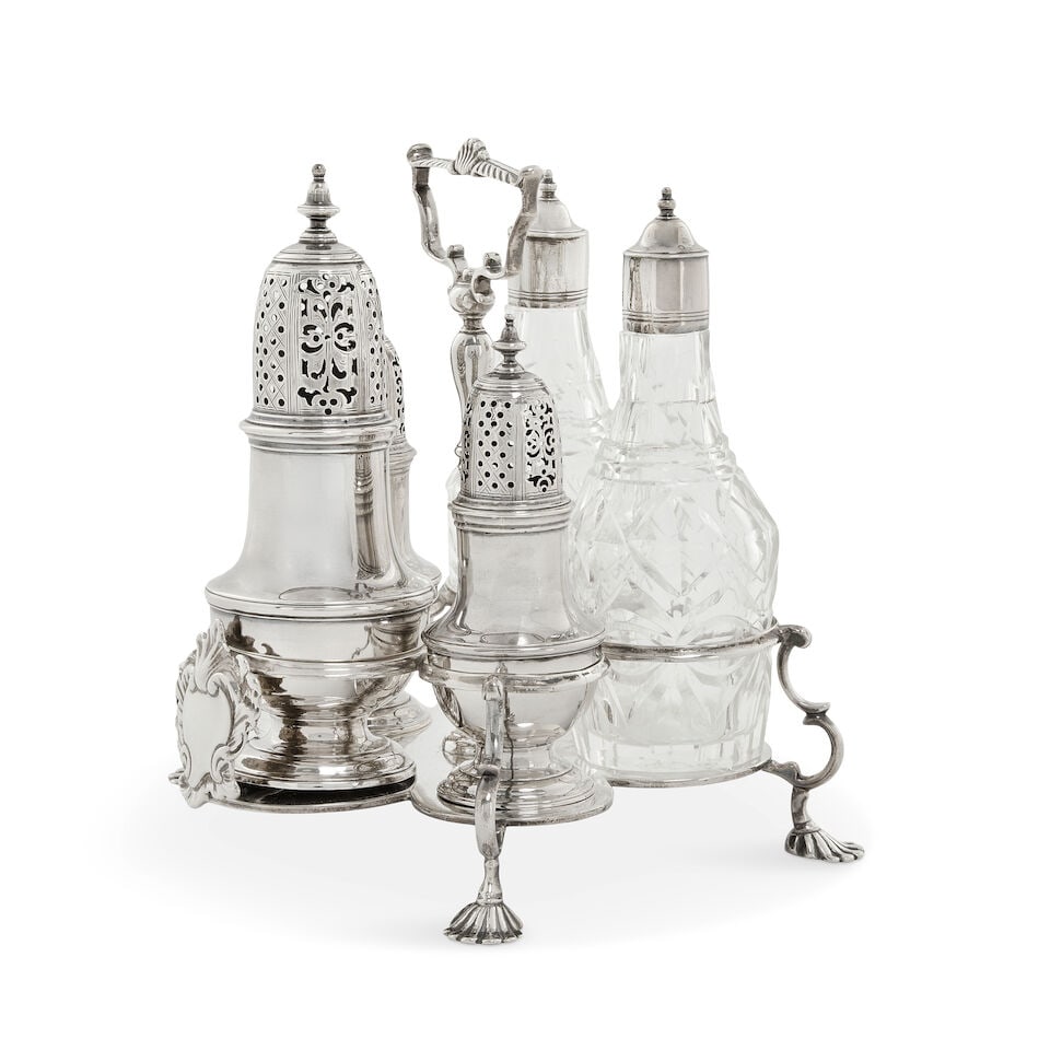 A George III silver Warwick cruet Samuel Wood, London 1762 - 3