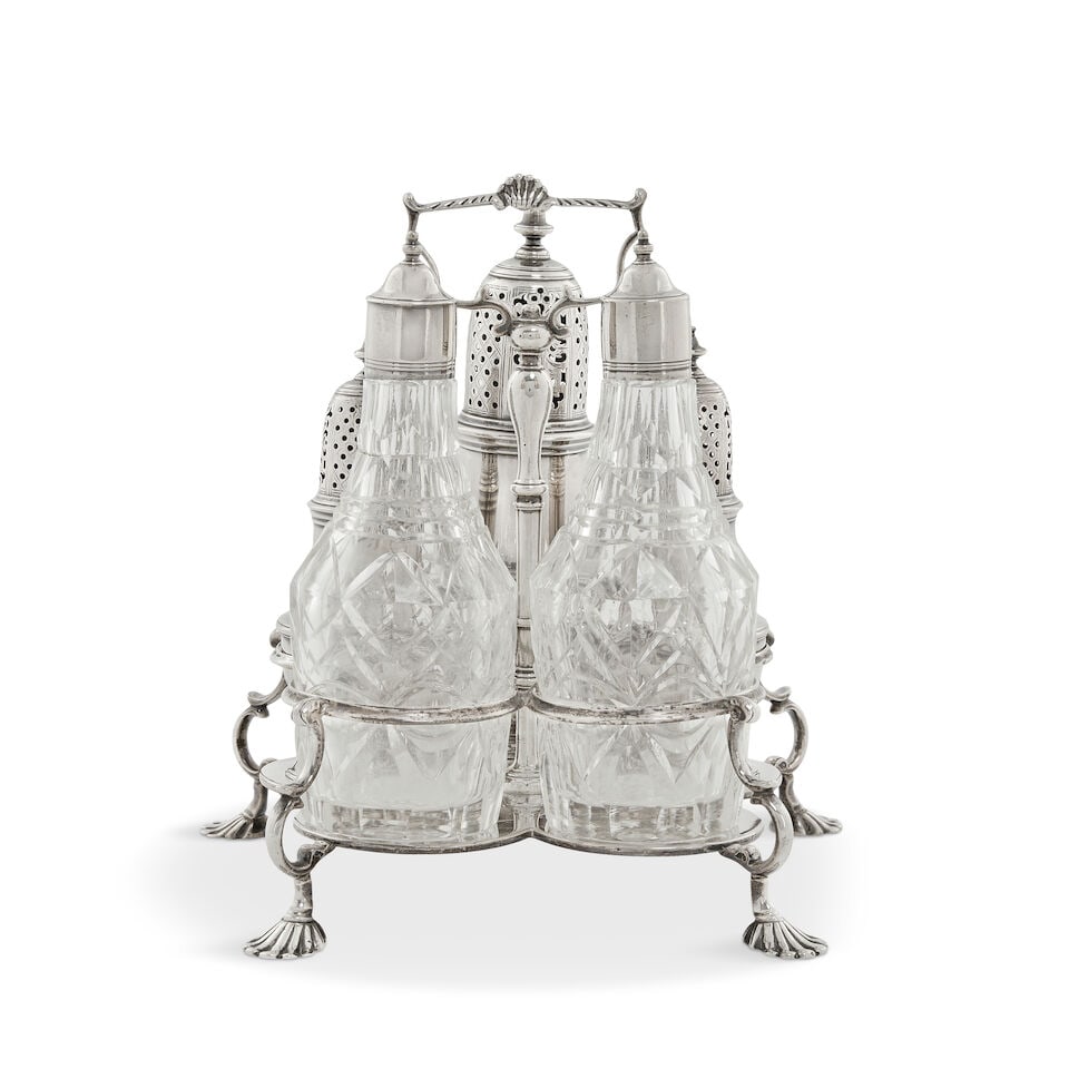 A George III silver Warwick cruet Samuel Wood, London 1762 - 4