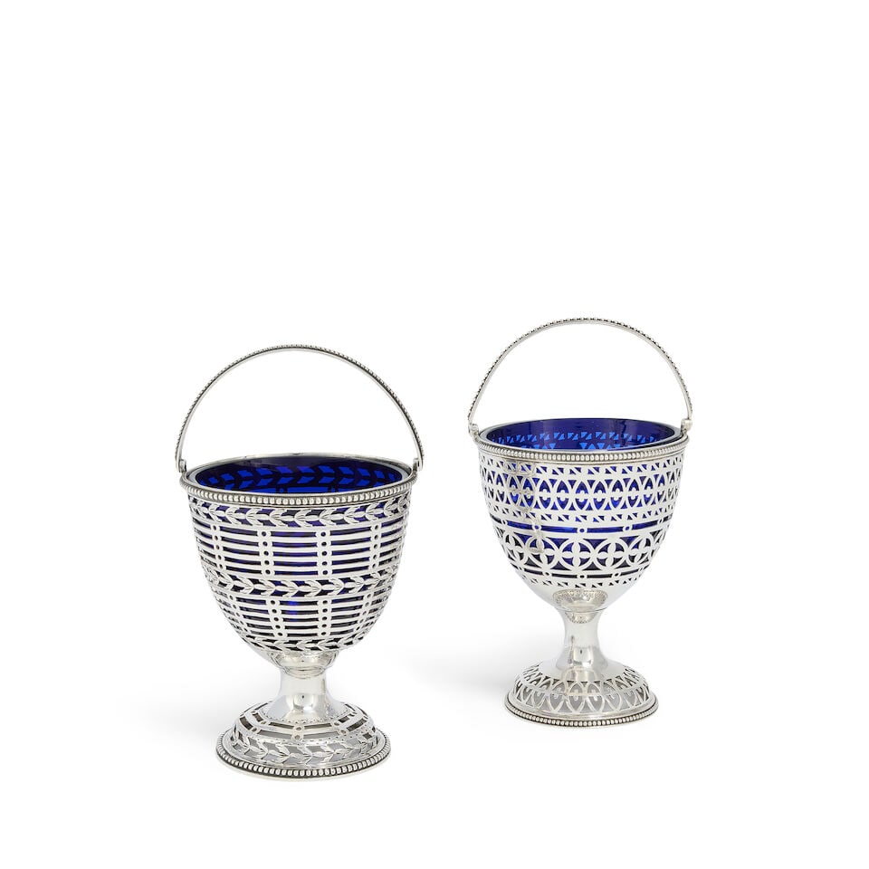 Two George III pierced silver swing-handled baskets both Hester Bateman, London, 1779 and 1783 (2) - 3