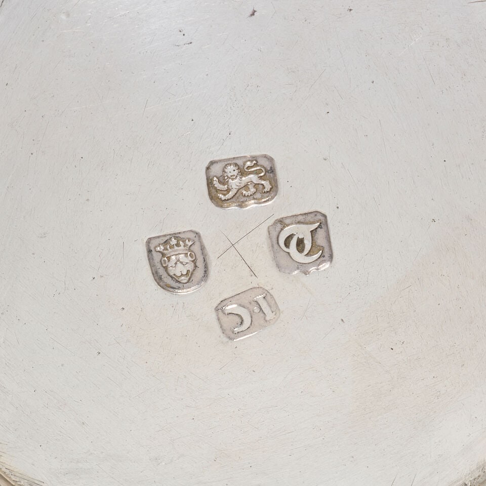 A George III silver beaker and a George III silver small mug the first, maker's mark 'I.C' poss... - 3