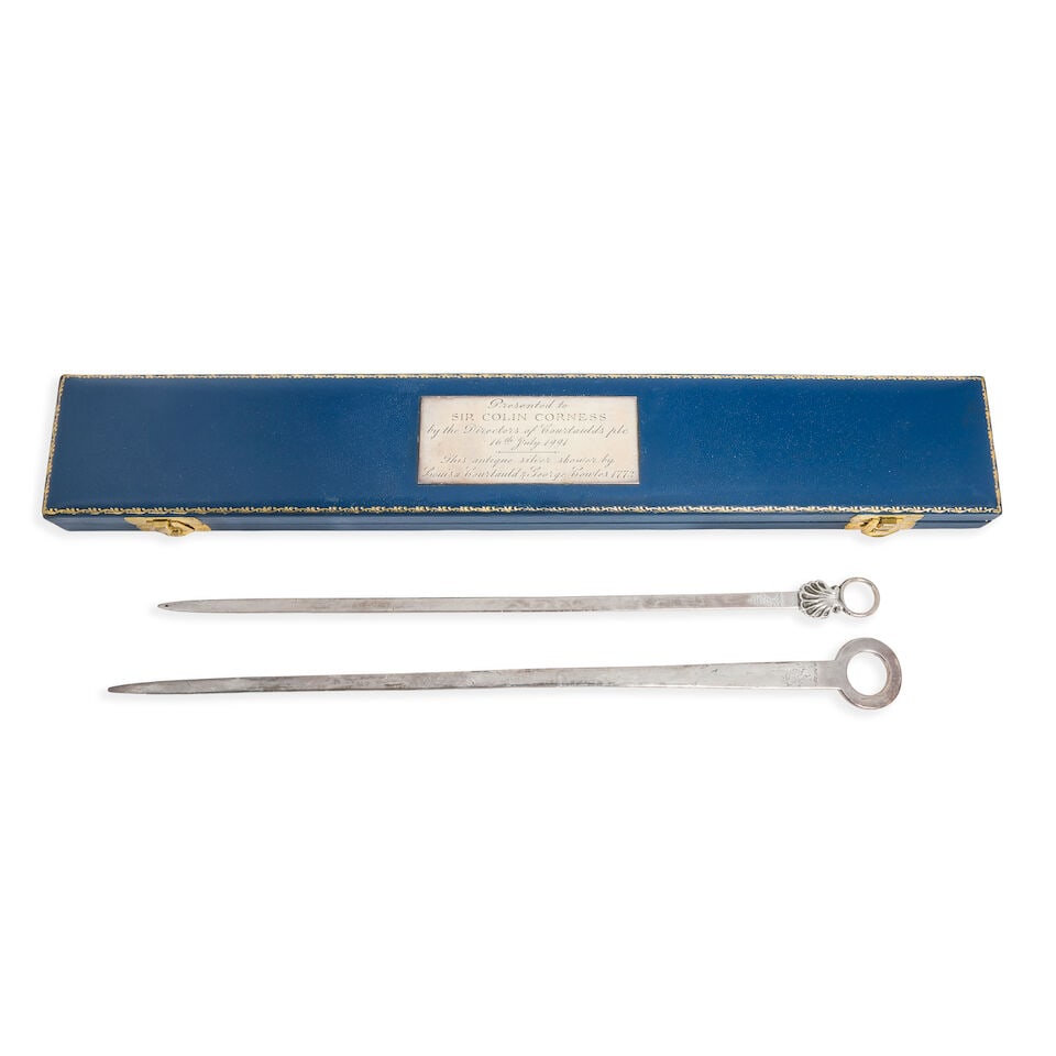 A George III silver skewer, presented in a modern fitted case Louisa Courtauld & George Cowles. ... (1 of 4)
