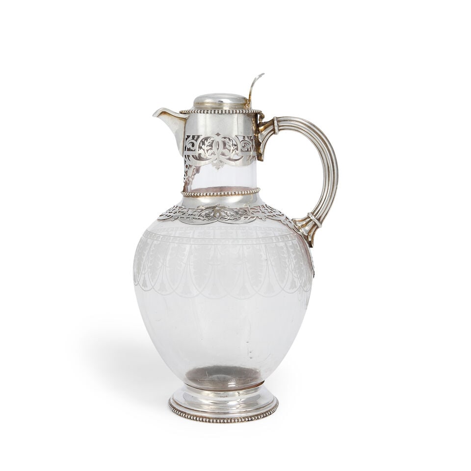 A Victorian silver-mounted glass claret jug W & G Sissons, Sheffield 1864 (1 of 1)