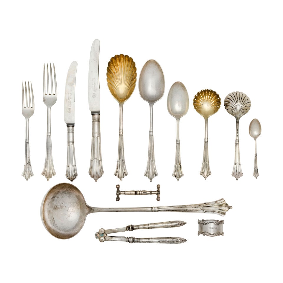 An extensive silver Albany pattern table service of flatware and cutlery Harrison Brothers & How... (1 of 1)