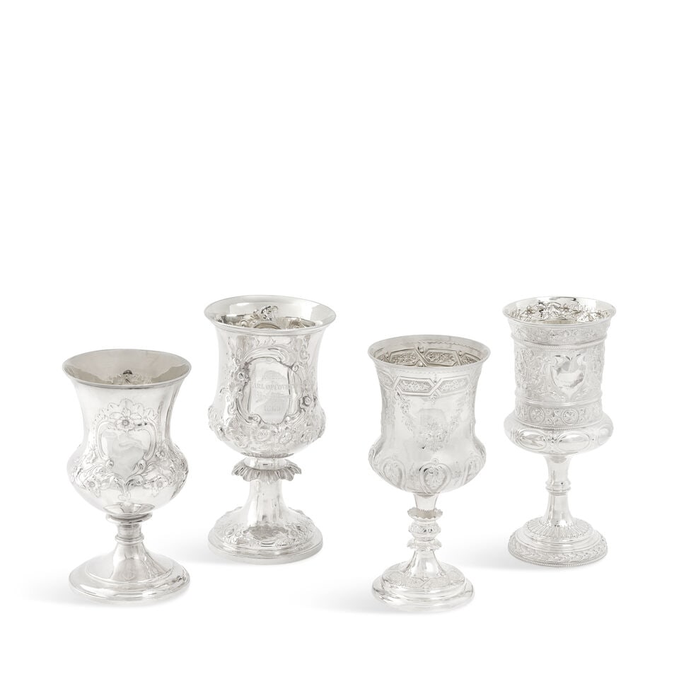 A group of four Victorian silver goblets various maker's and dates (4) (1 of 3)