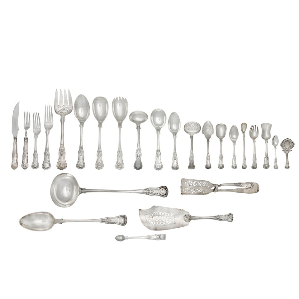 An extensive assembled silver King's pattern silver table service of flatware, cutlery and servi... (1 of 1)