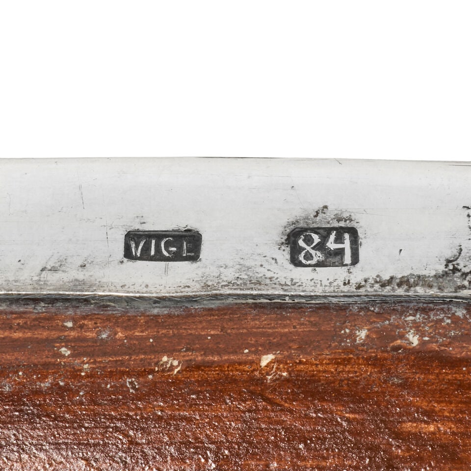 A Middle Eastern silver mirror maker's mark stamped VIGE, stamped 84 - 2
